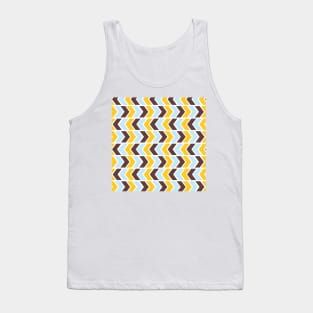 70s Vintage Yellow Arrow Optical Illusion Pattern Tank Top